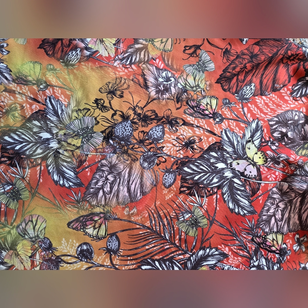 Haystacks Women Size Large MultiColor Floral Butterfly Skirt Made In USA Boho - Picture 6 of 6
